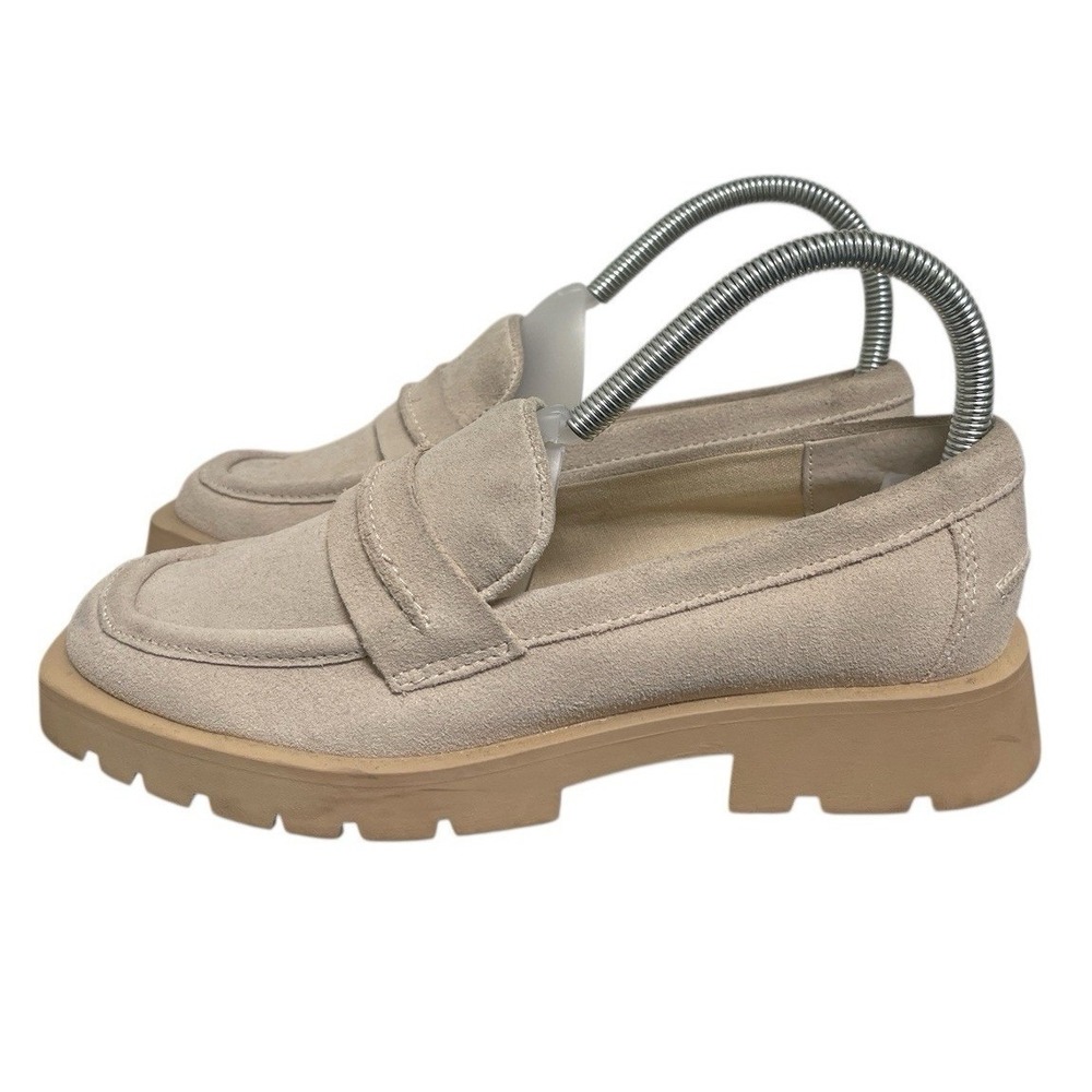 Dolce Vita Loafers Womens 6.5 Haze Sand Suede Lug Sole Penny EUC